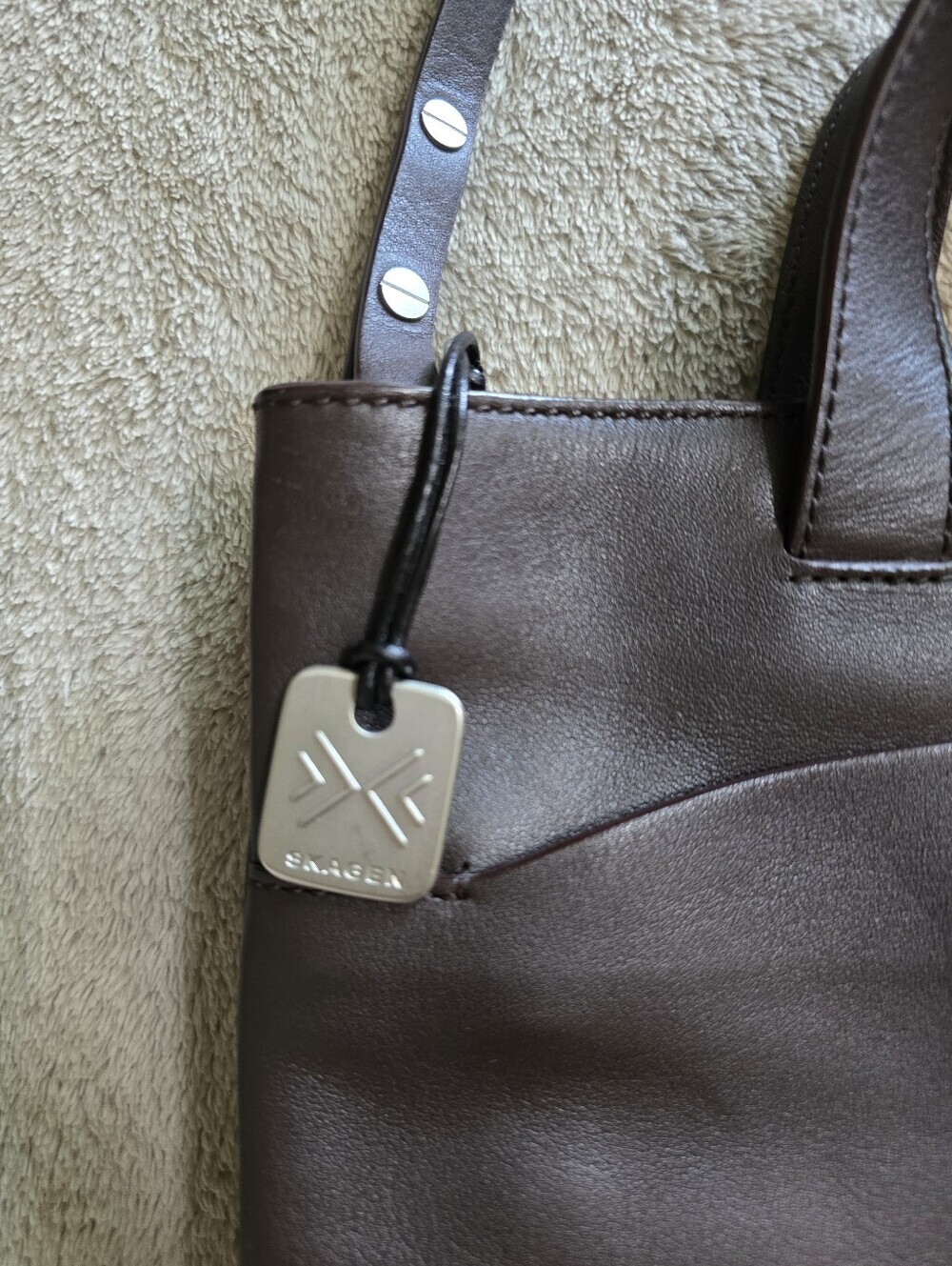 Skagen Chocolate Brown Leather Crossbody Satchel - Picture 4 of 16